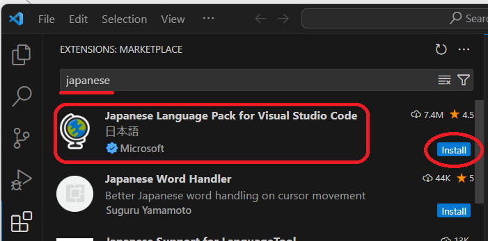 vscode日本語化 Japanese Language Pack for Visual Studio Code